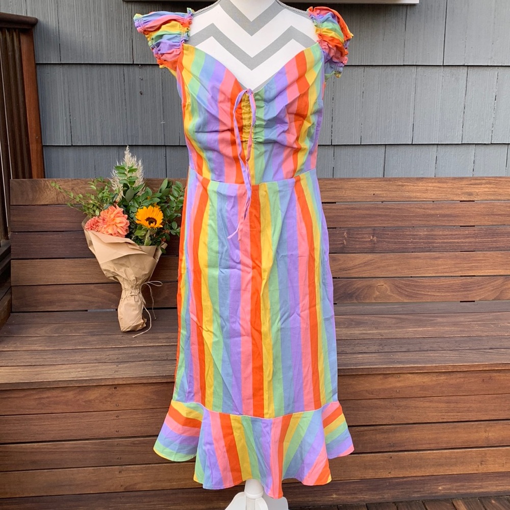 Collectif Sasha Vintage Rainbow Fishtail Dress UK XXL 18 (US 16) BNWT